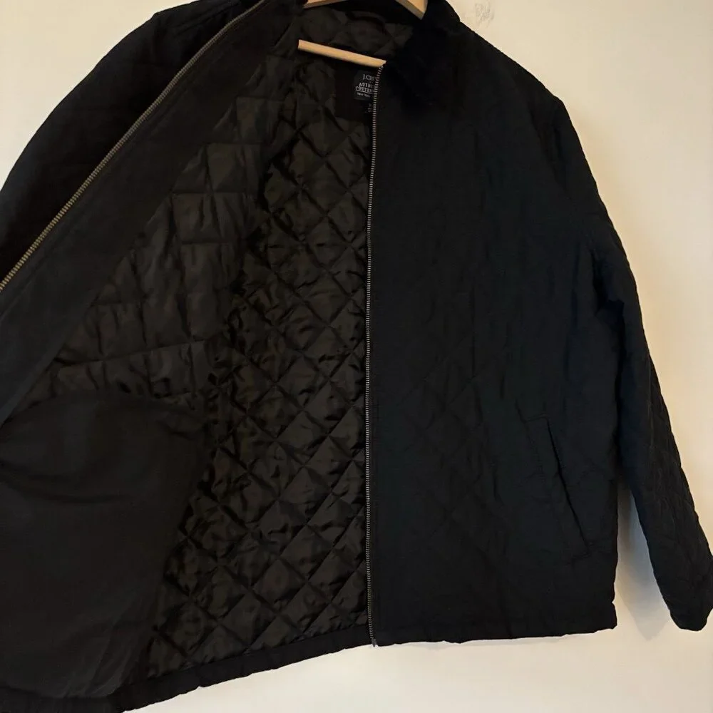 J.Crew Barn‎ Chore Coat Men's XL Black Corduroy Collar Quilted Jacket Old Money